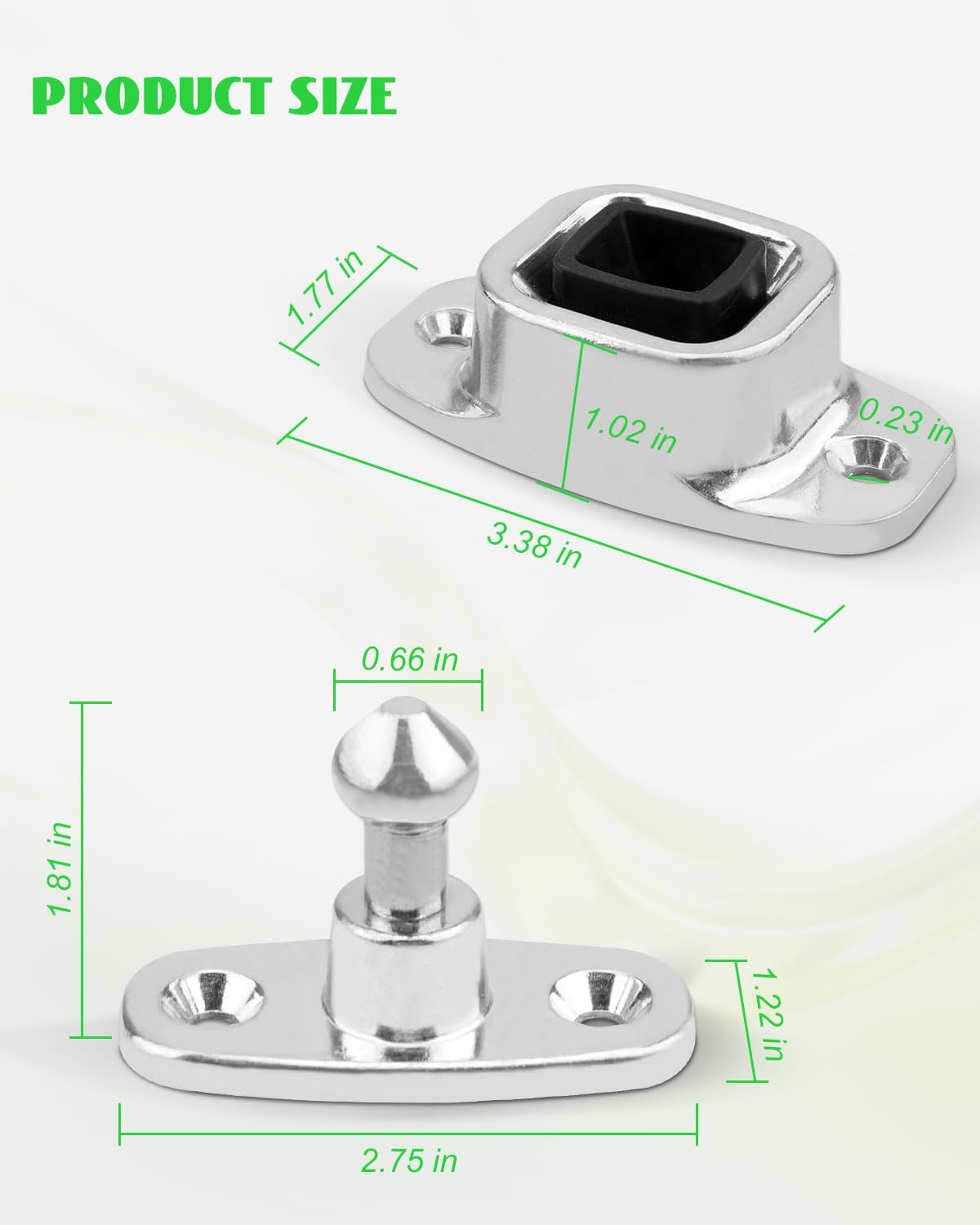 Soporte puerta RV con émbolo y zócalo resistente