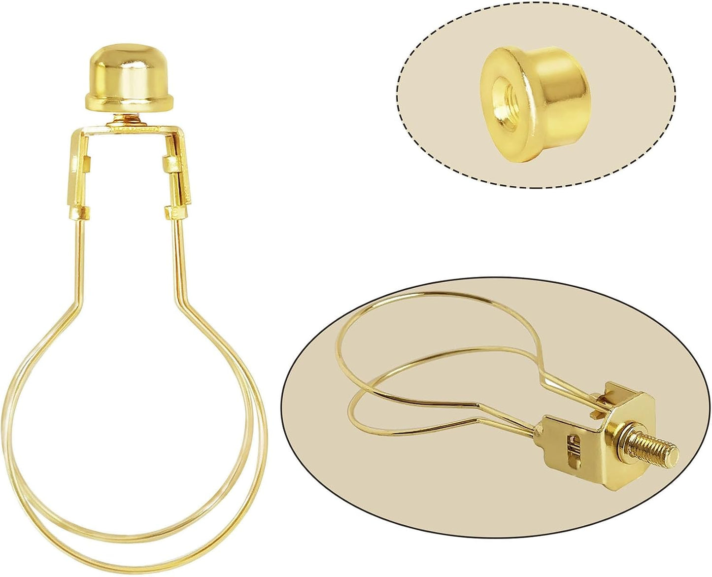 Adaptador clip lámpara con remates latón pack 2