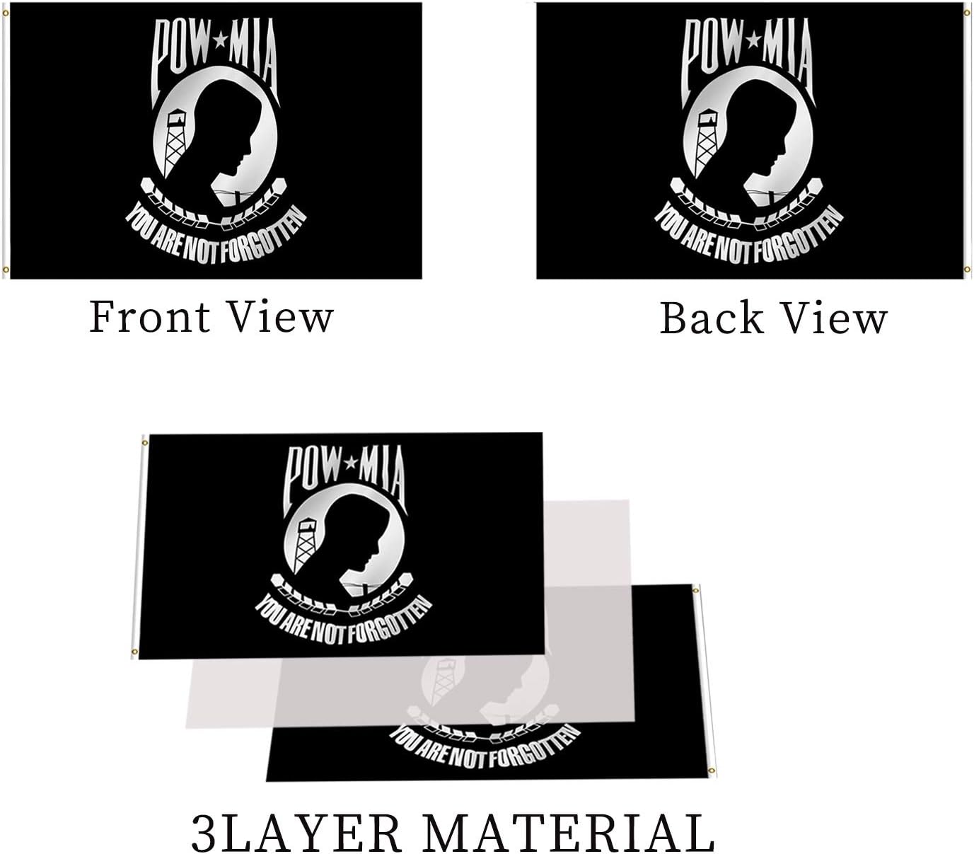 Bandera Pow Mia 2x3ft poliéster 200D doble cara