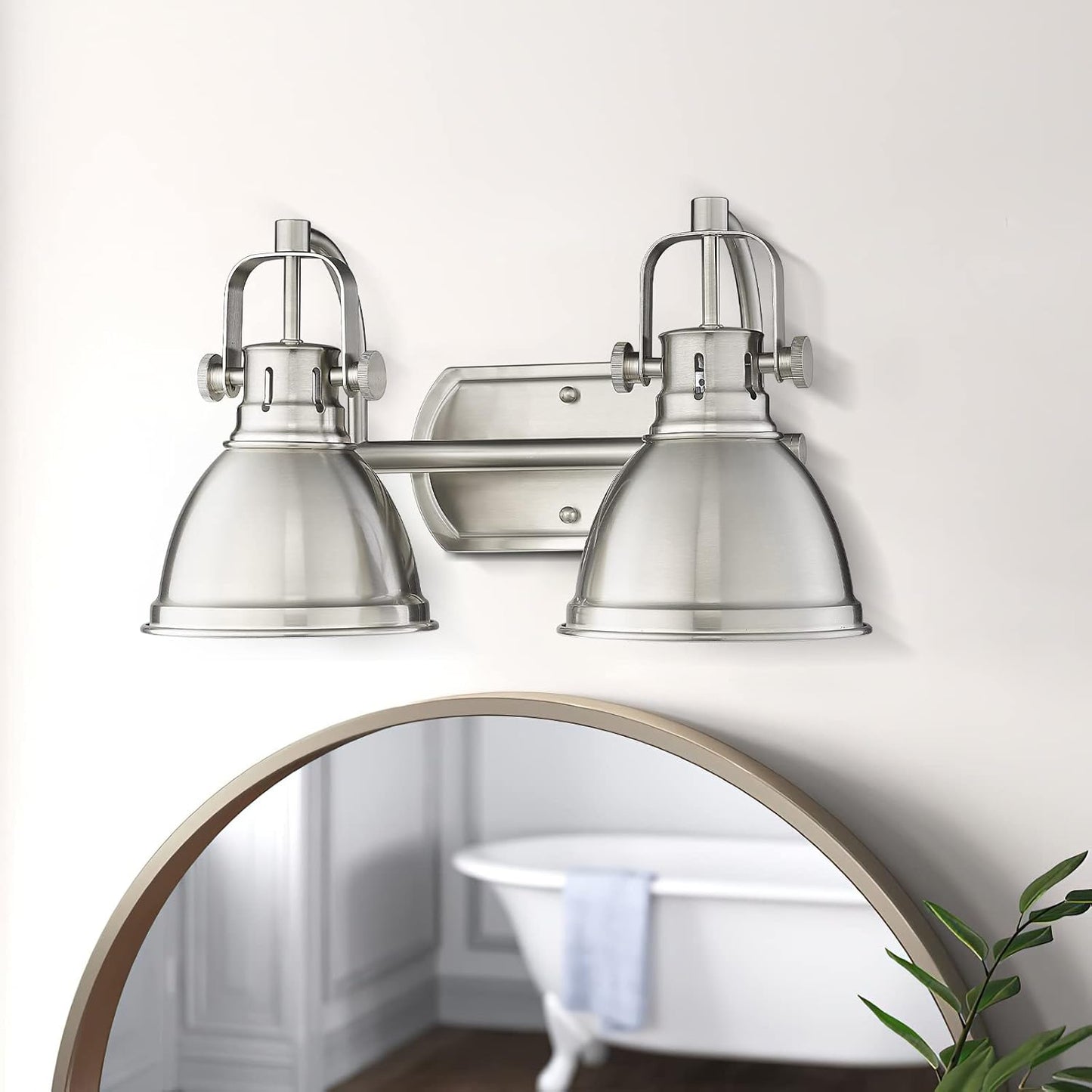 Lámpara baño 2 luces acabado níquel cepillado