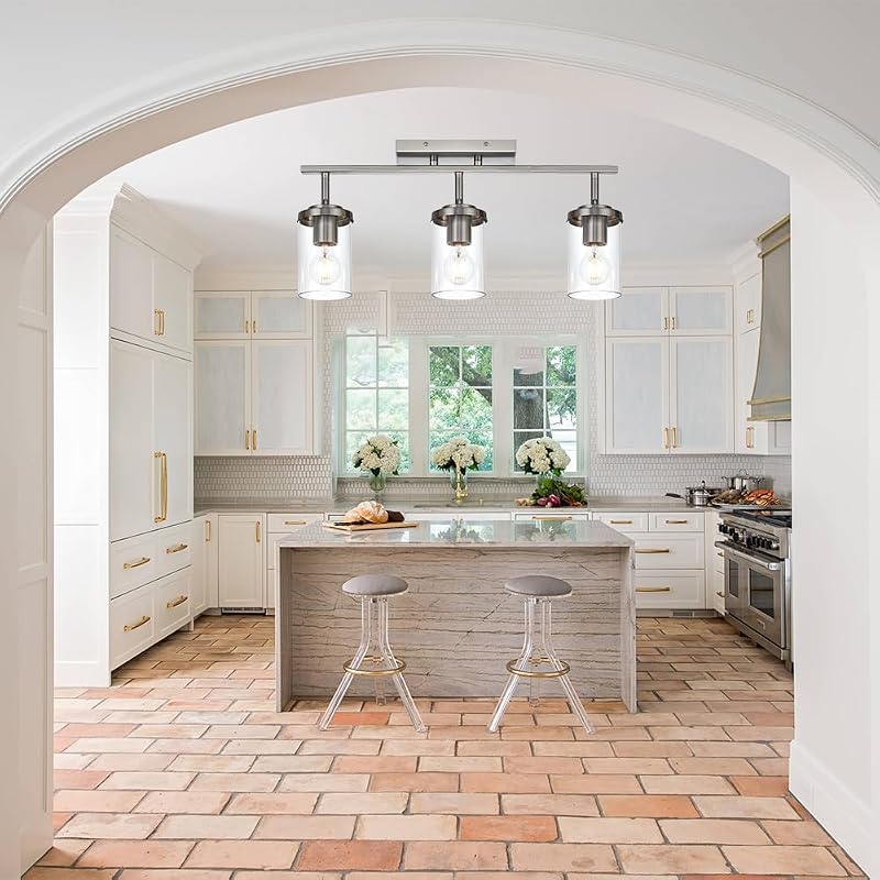 Lámpara techo ajustable 3 luces acero inox cocina industrial