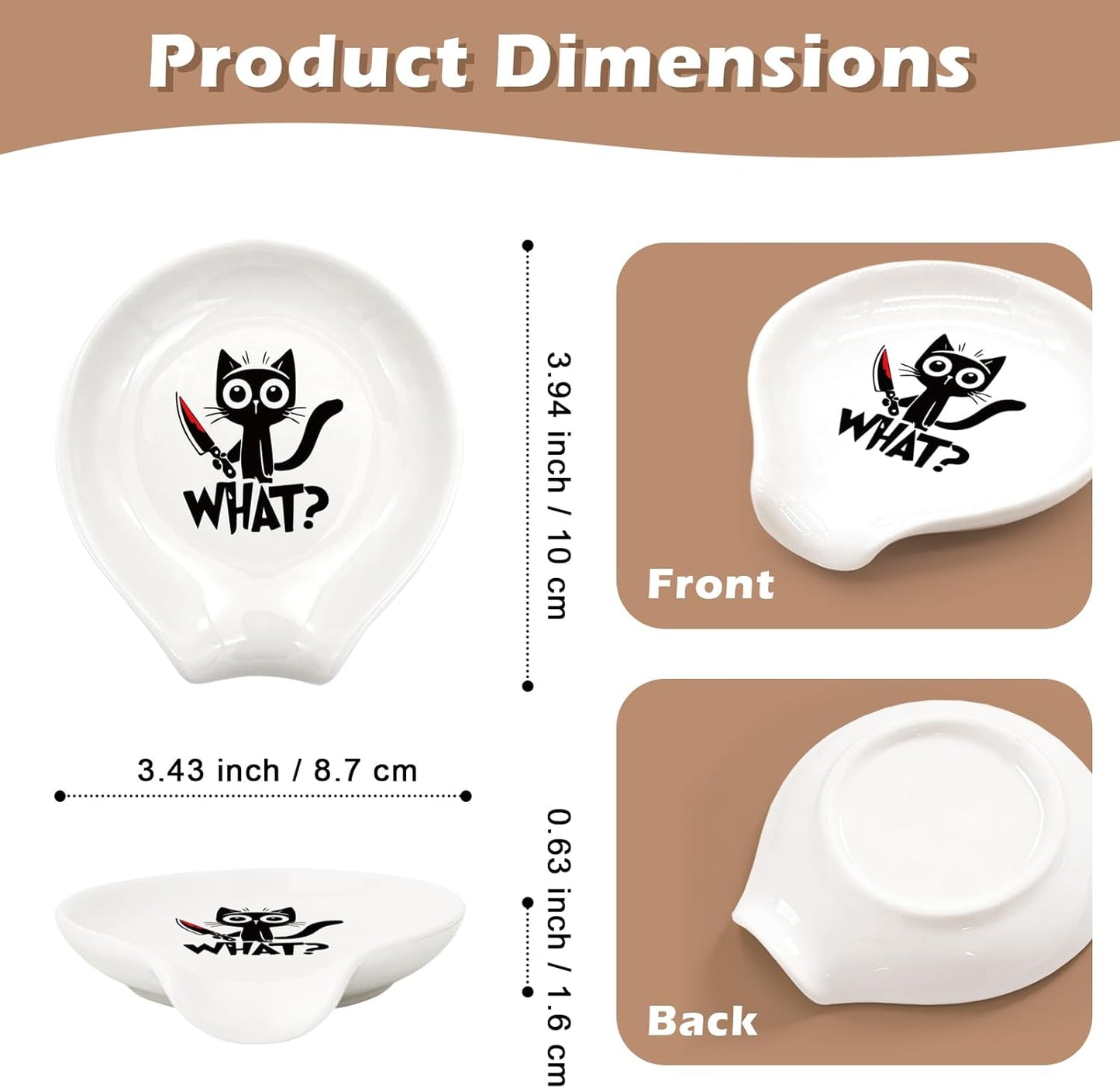 Soporte para cuchara de café de cerámica lindo regalo para amantes de gatos