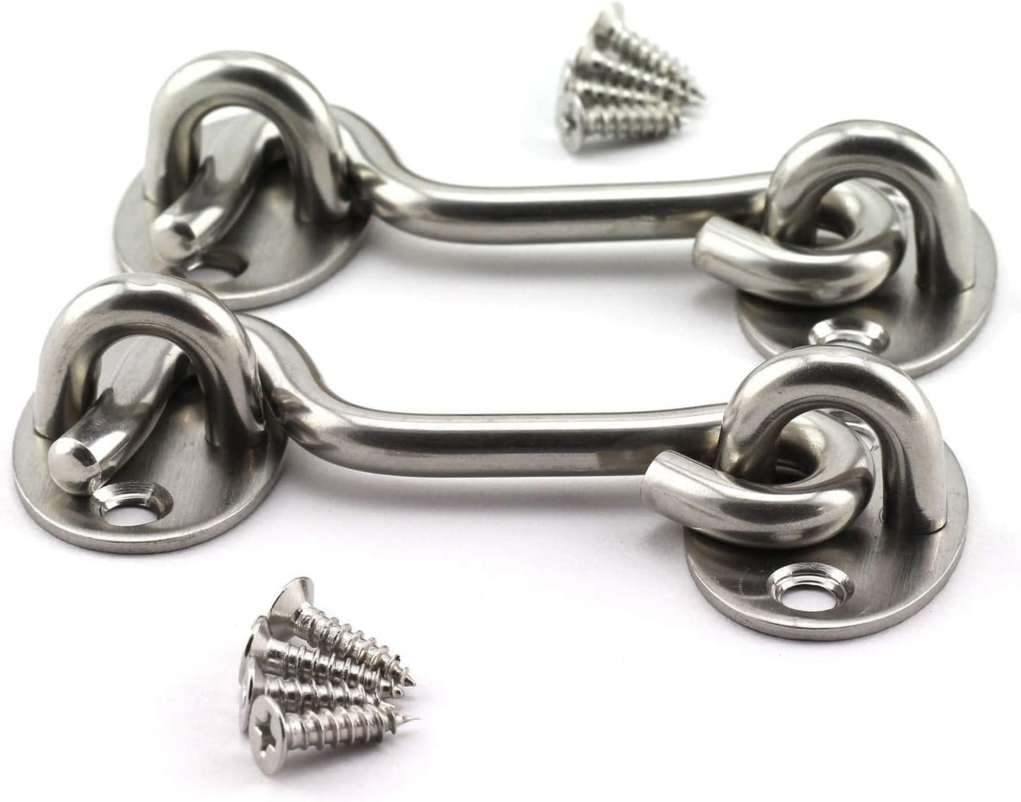 2 Ganchos Cabina 3pulg Pestillo Ojo Antiviento Acero Inox