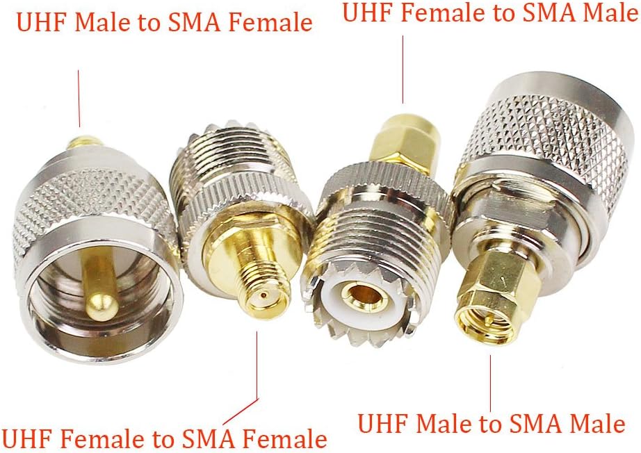 Kit 8pcs Conectores SMA-UHF PL259 a SMA SO239 chapado oro