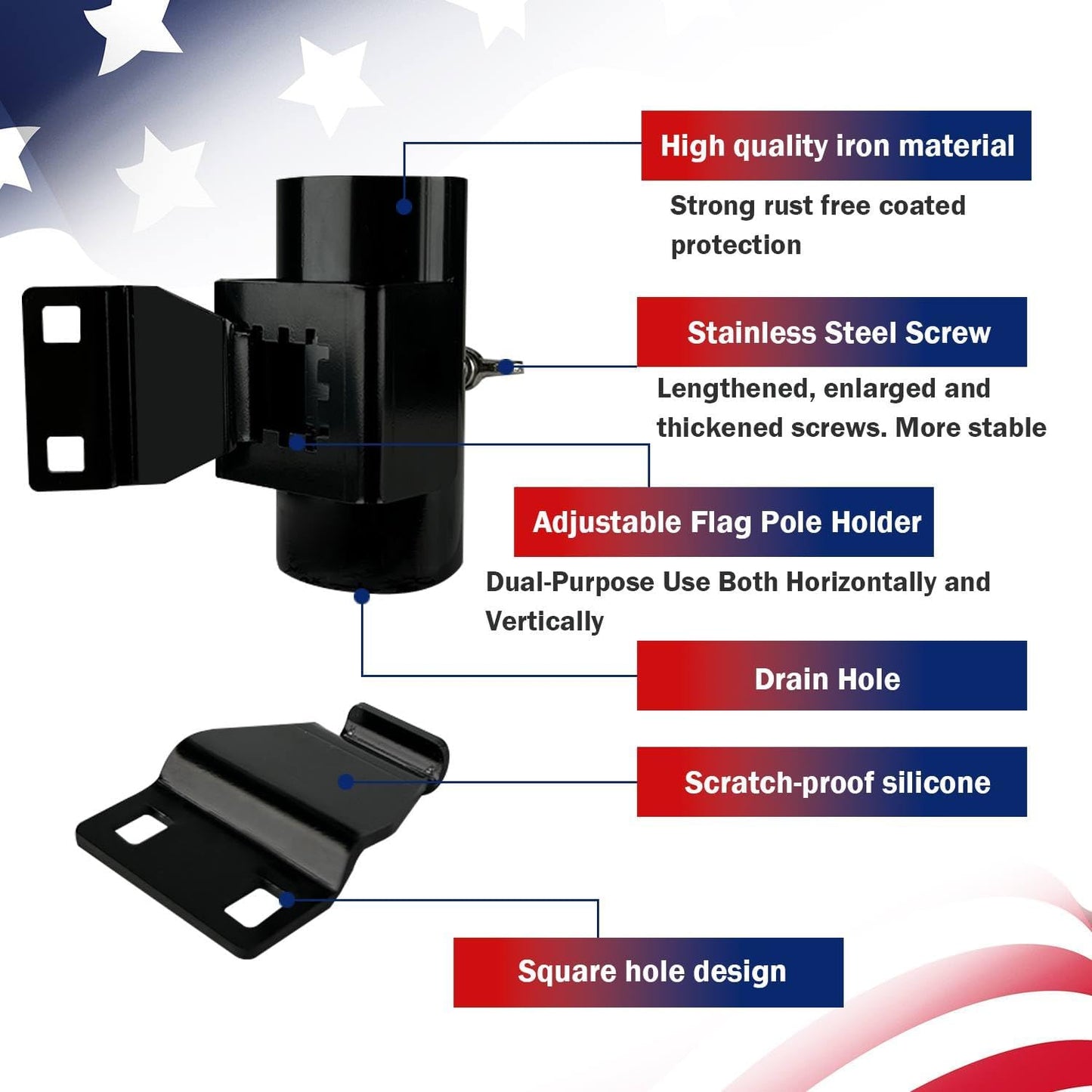 Soporte bandera RV ajustable escalera doble uso