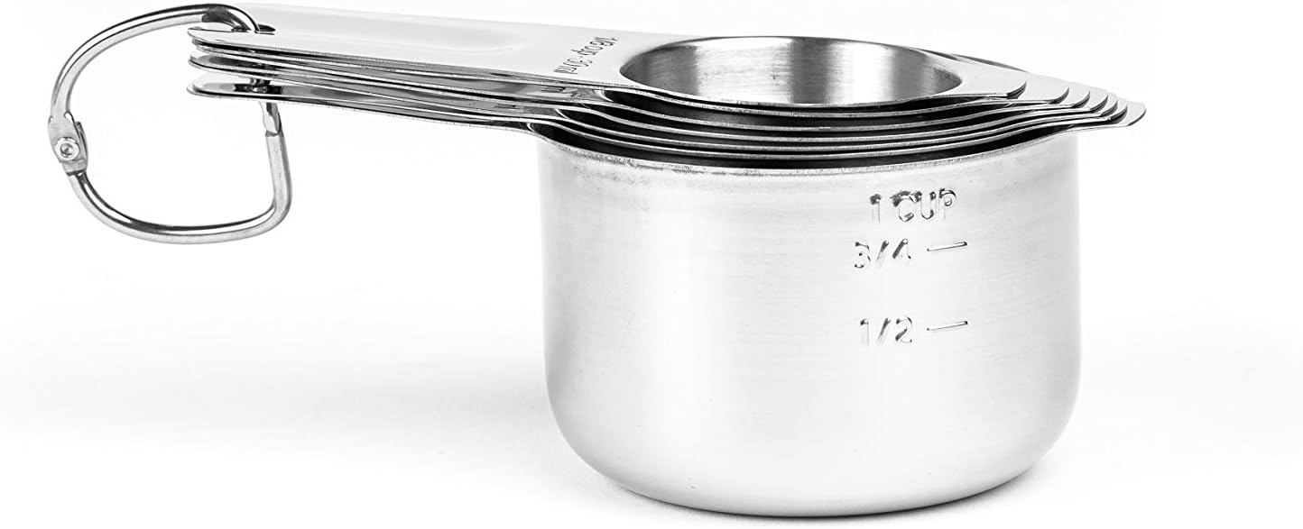 Set 13 Pzas Tazas y Cucharas Medidoras Acero Inox