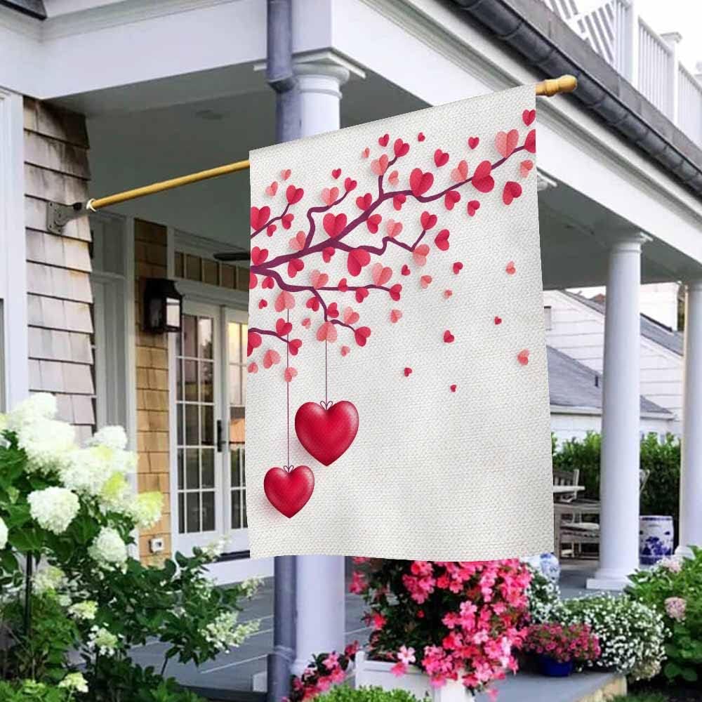 Banderas San Valentín 28x40pulg Árbol Arpillera Doble Cara