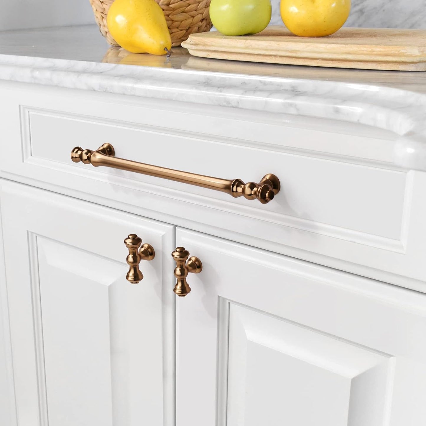 6 Tiradores Gabinete Cocina 12.6pulg Color Bronce Champán
