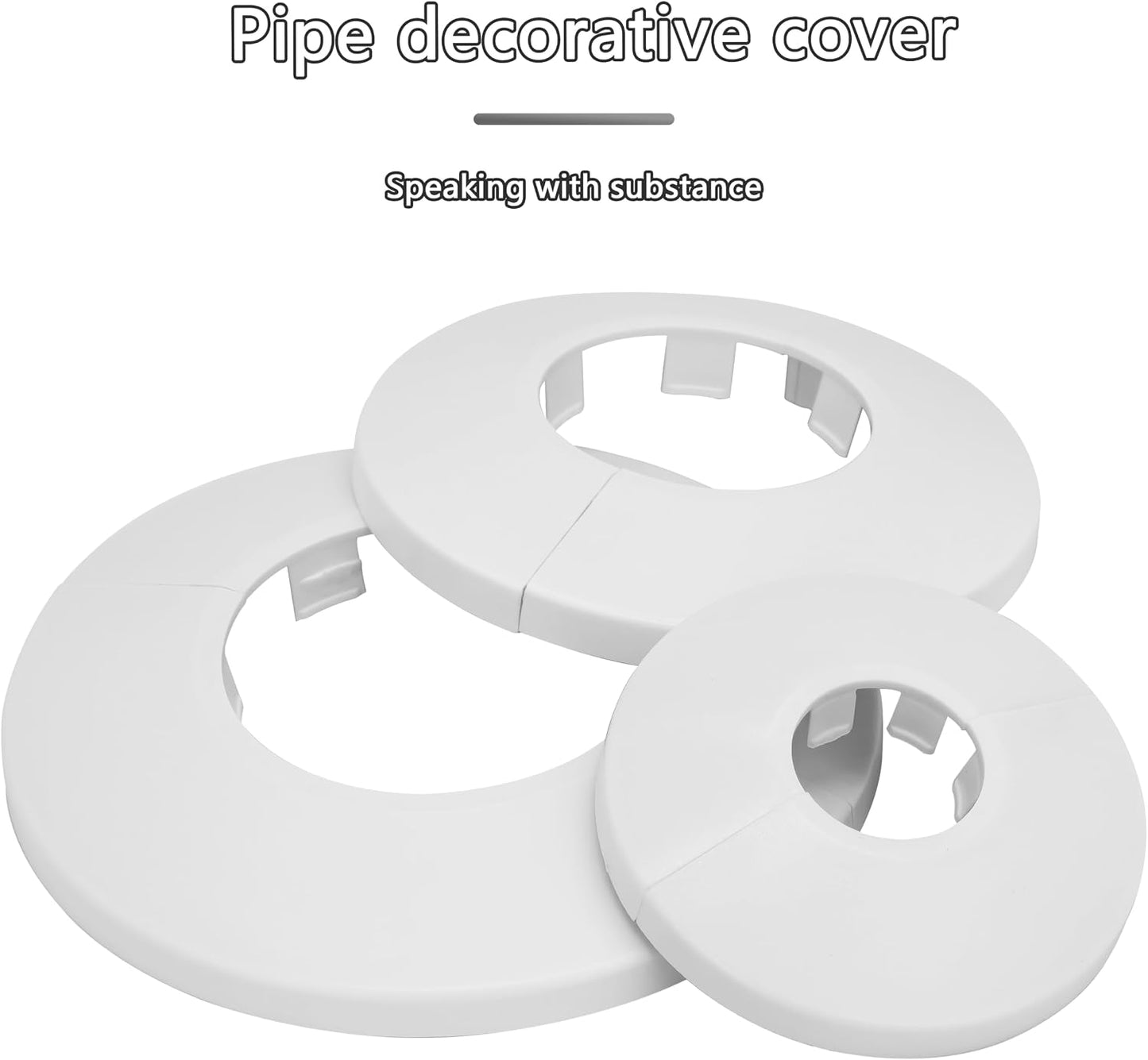 Brida dividida pared plástico ABS 0.79" placa redonda