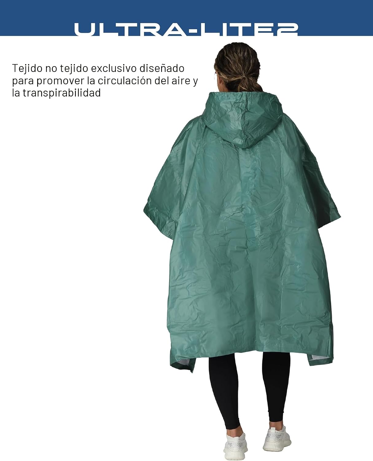 Poncho lluvia impermeable transpirable adultos y jóvenes