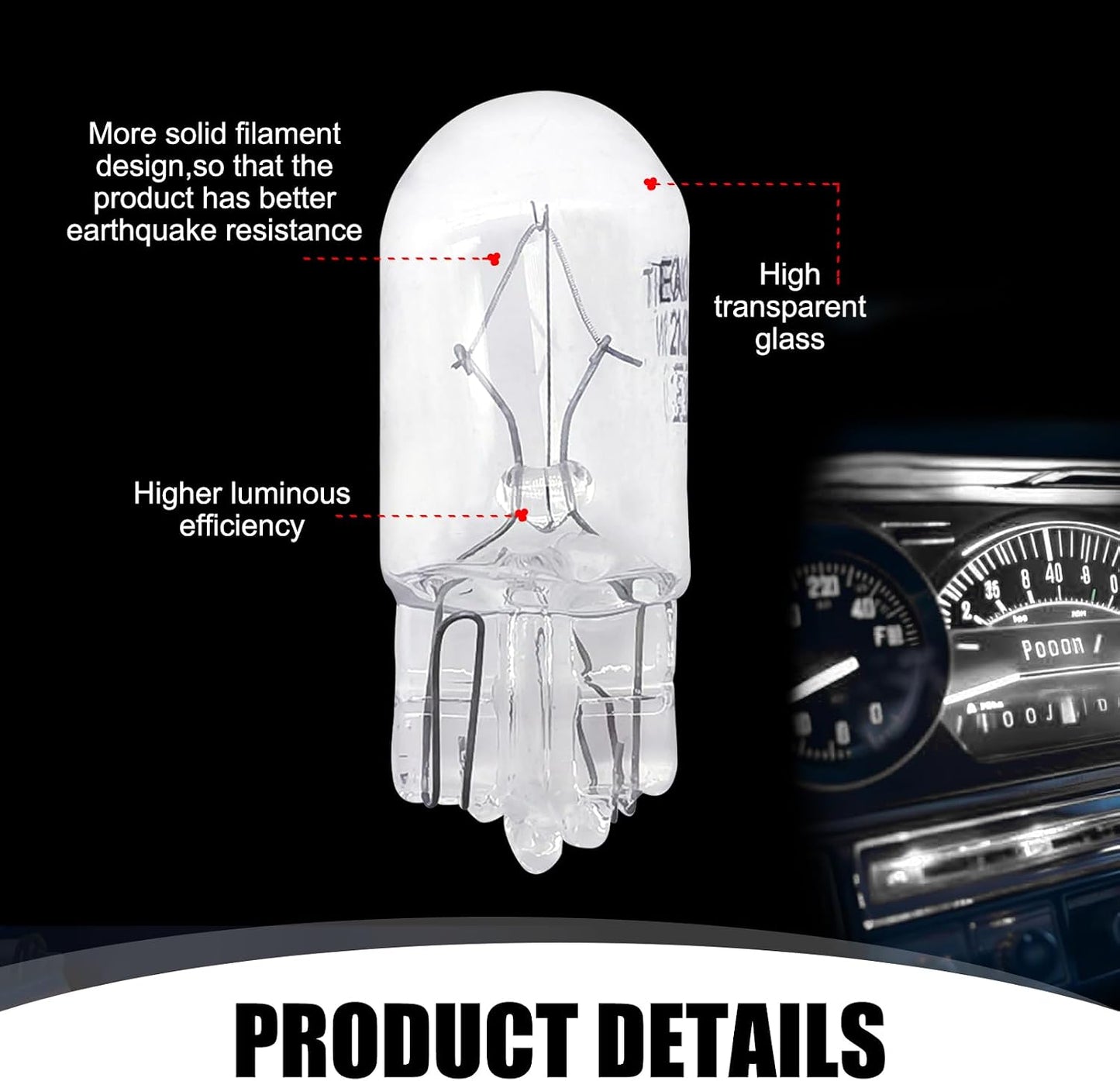 10 Pzas Luces T10 Plano Universal para Coche