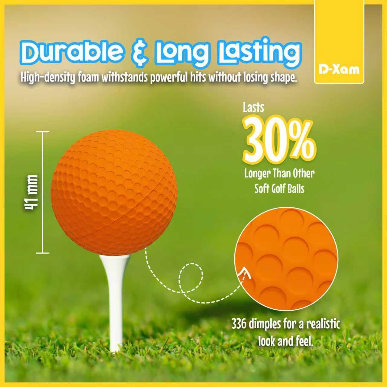 Pelotas golf espuma suave multicolor uso duradero