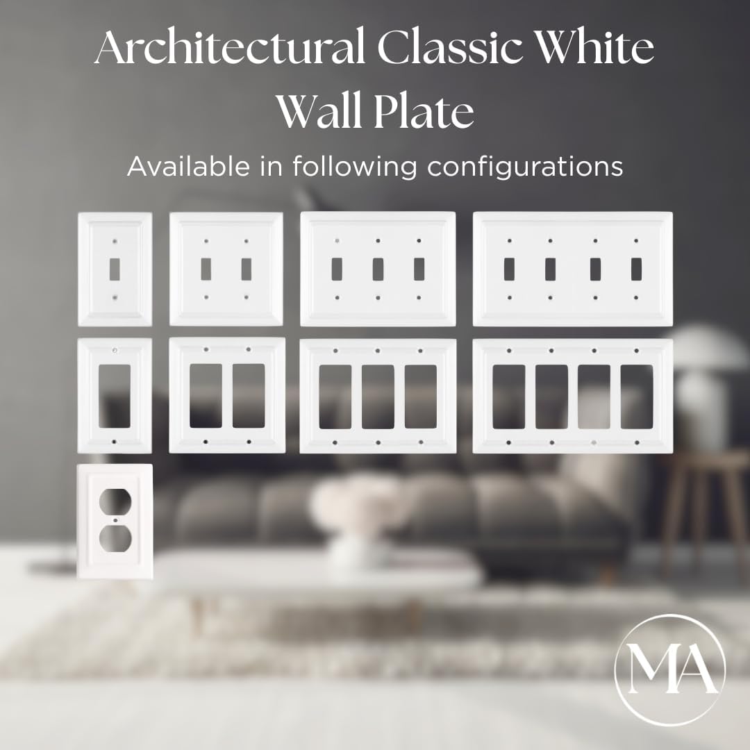 Placa pared basculante 2 segmentos metal interruptor blanco