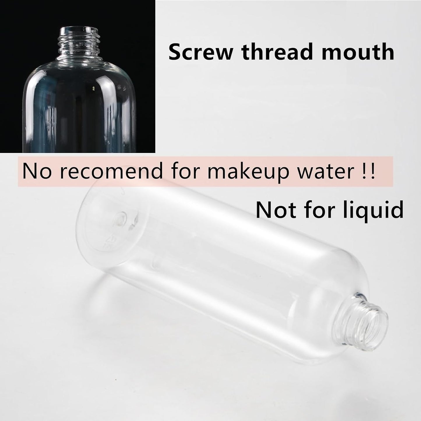 20 Botellas Plástico Transparente 16oz Recargables con Tapa