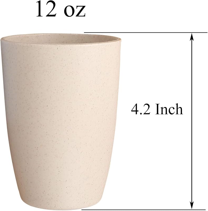 Vaso reutiliz. paja trigo 12oz irrompible sin BPA