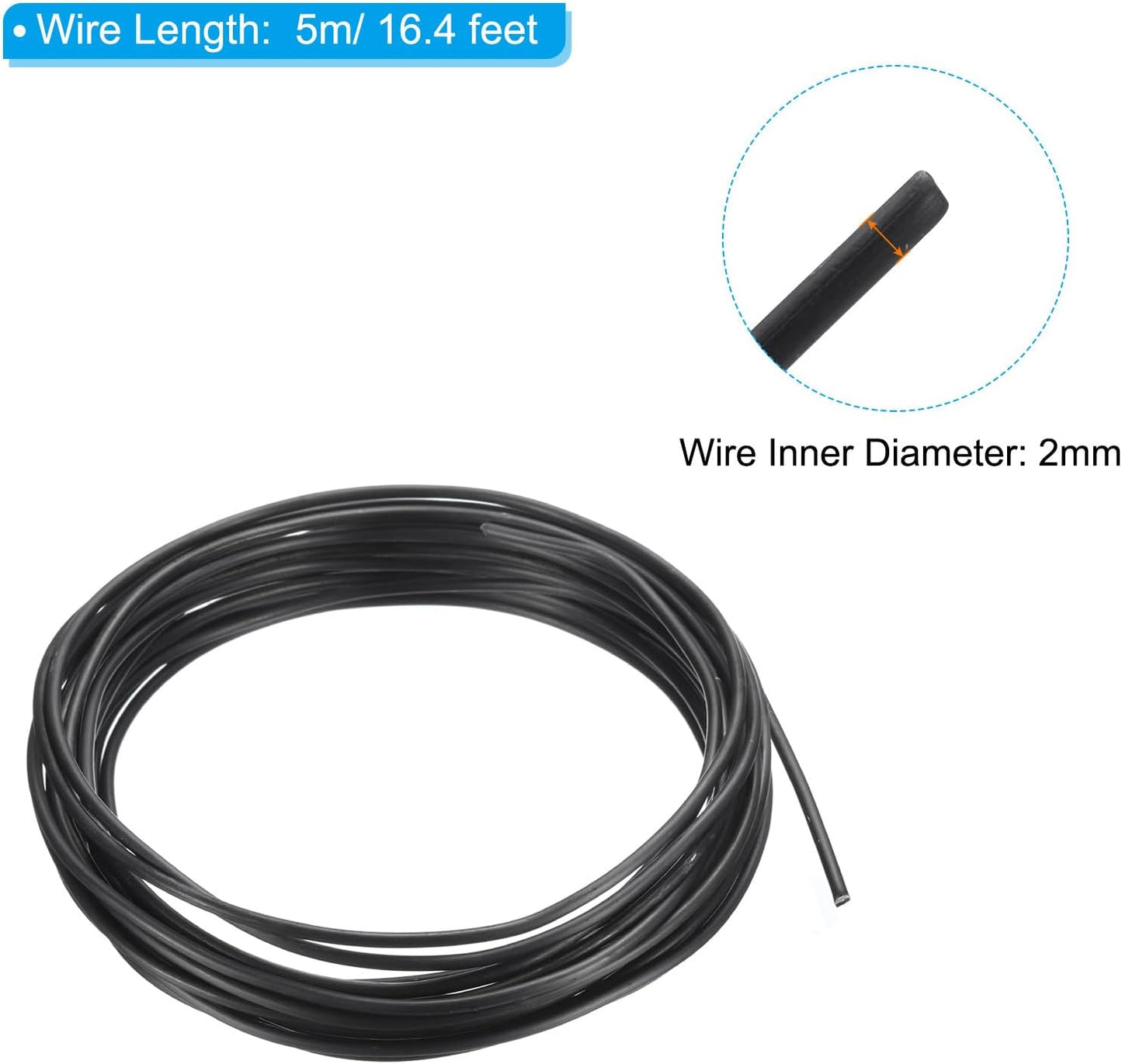 Alambre anodizado aluminio para bonsái 0.079pulg 16.4ft color negro