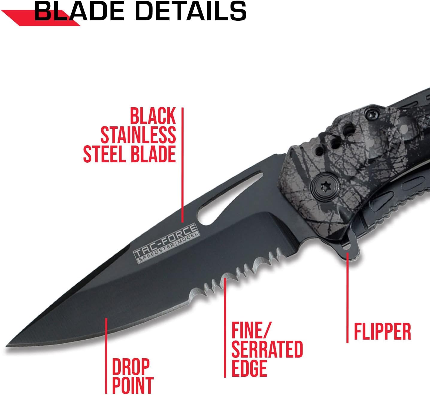 Cuchillo táctico plegable TF-705 hoja semidiente 4.5pulg