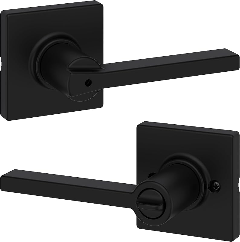 Manija puerta Casey 6 Pzas 3 palancas negro mate