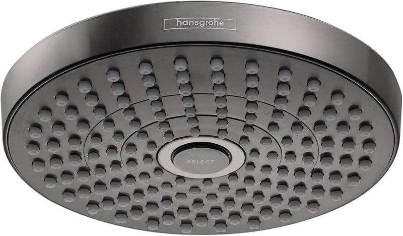 Cabezal ducha 7" 2 pulverizadores cromo negro cepillado