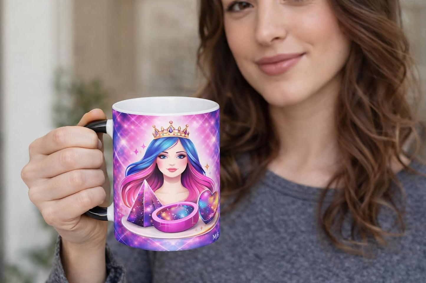 Taza Cerámica Sensible Calor Con Cambio Color Princesa