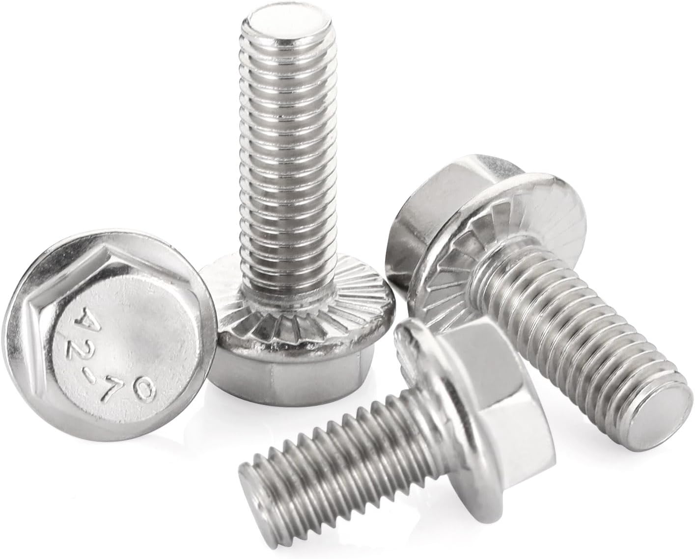 Tornillos hex con brida acero inox 304 10 pzas