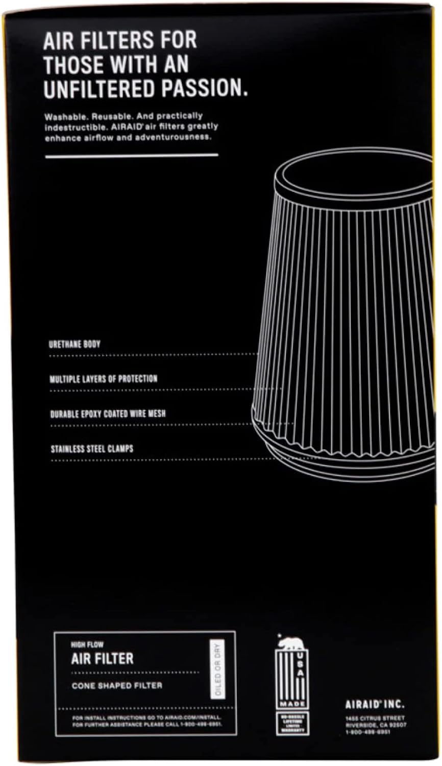 Filtro aire universal abrazadera redondo 4pulg ID 9pulg