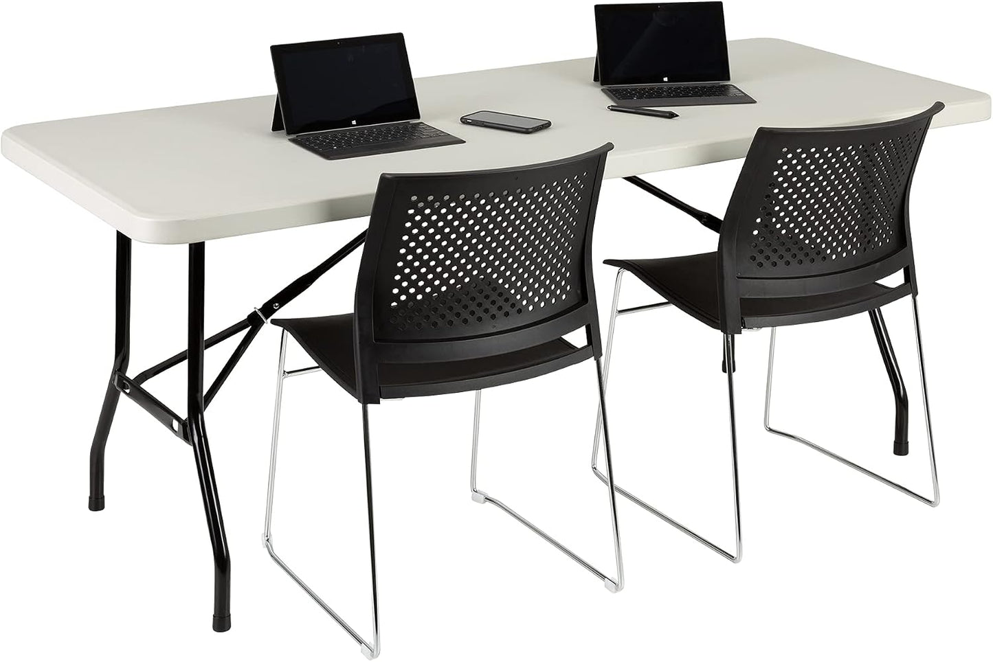 Mesa entrenamiento plegable plástico 6ft rectangular gris