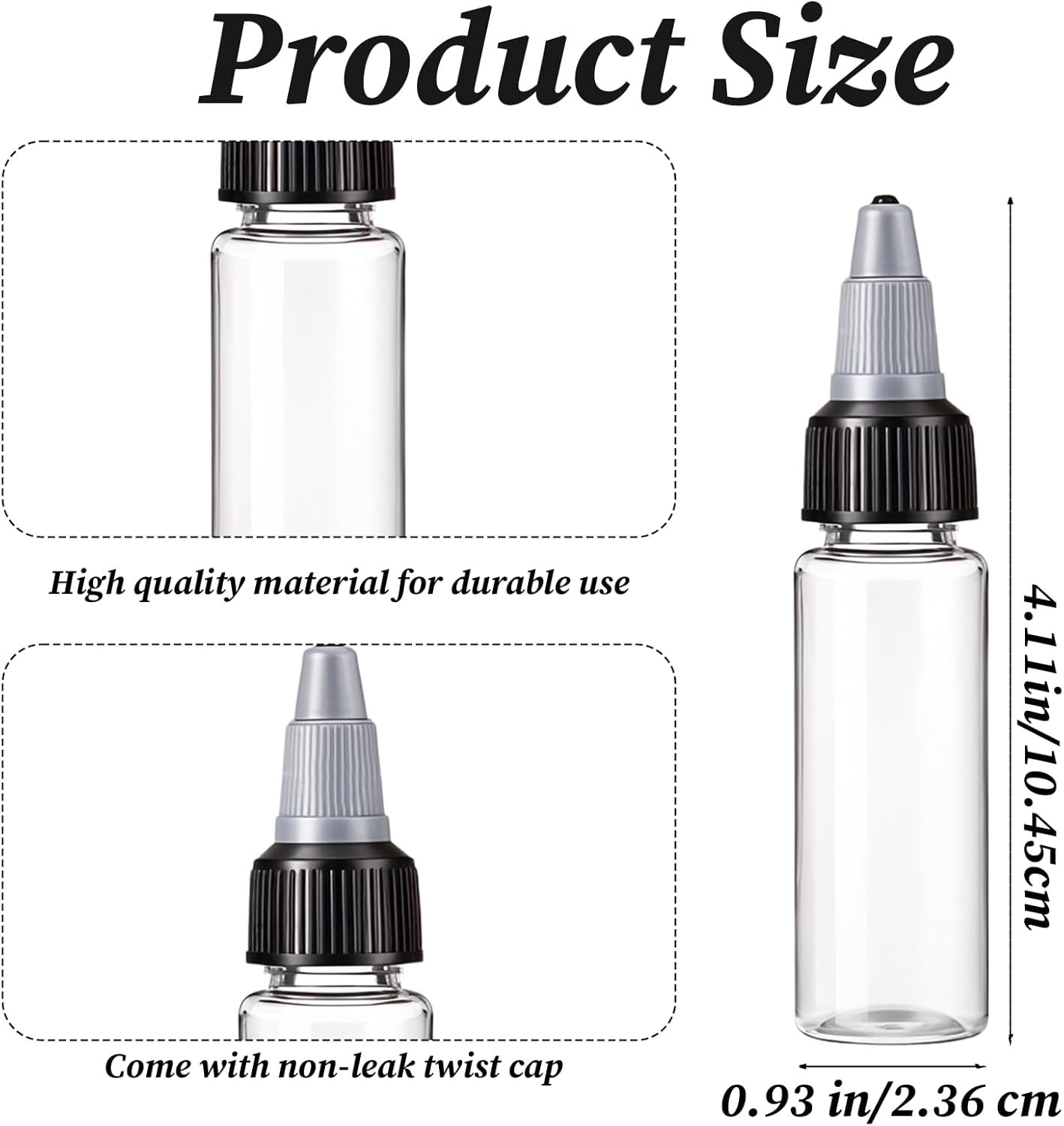 10 botellas dispensadoras plástico 0.85 oz con tapa giratoria para manualidades y hogar