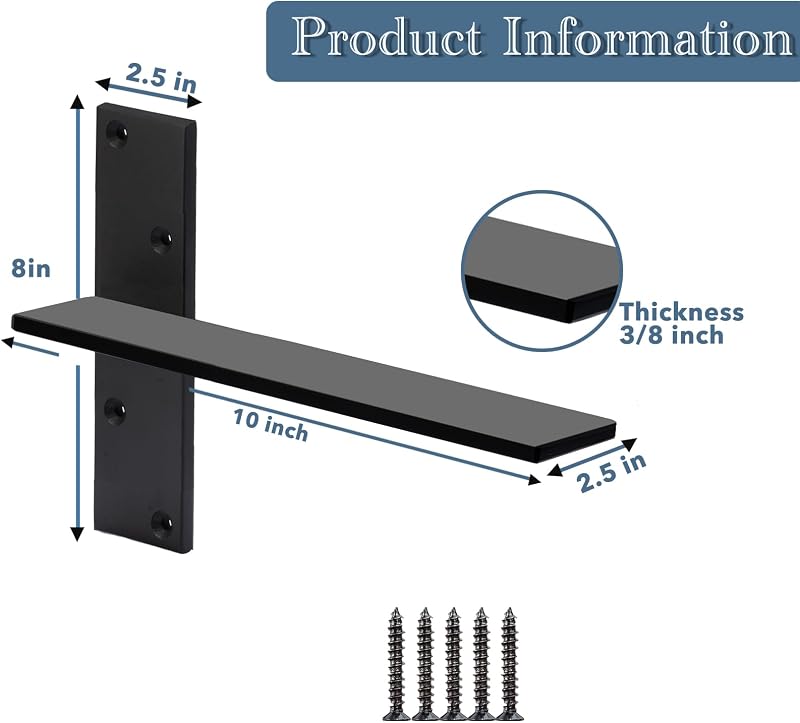 Soporte flotante 10x2.5 2 Pzas para barras y tocadores