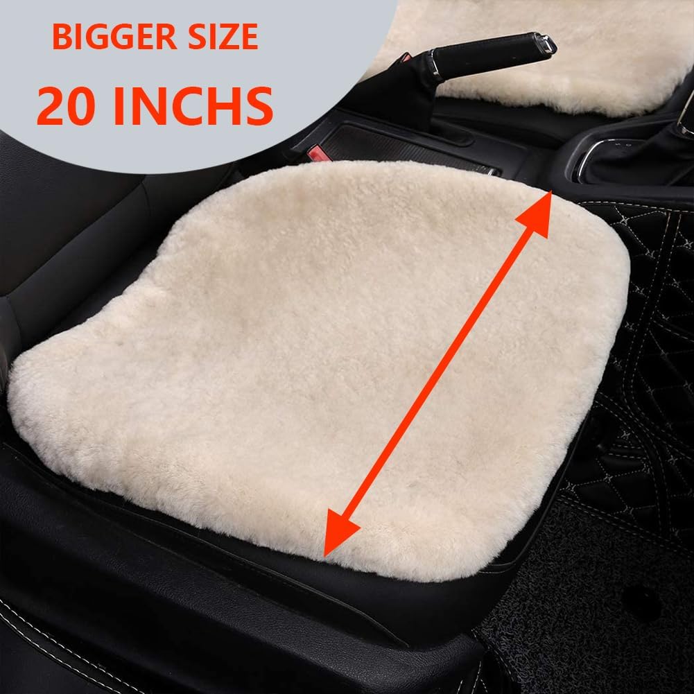 Funda asiento coche piel oveja suave antiderrap perla 20x20