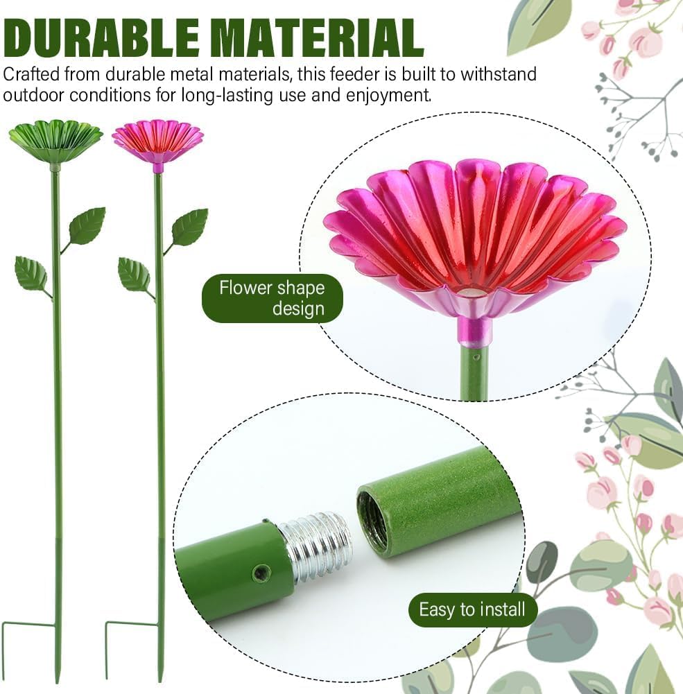 Baños de abejas jardín con diseño flores 4 Pzas