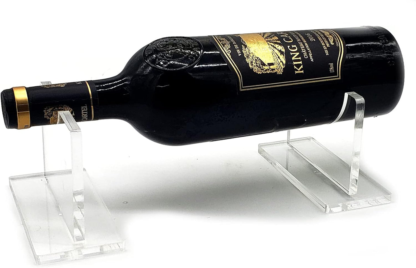 Soporte botella vino acrílico mostrador 0.75l