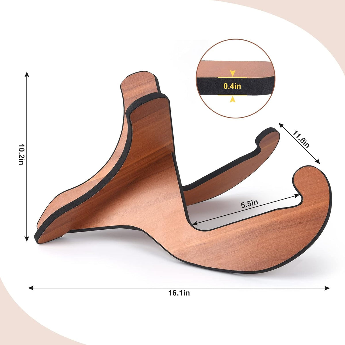 Soporte guitarra madera universal antideslizante marrón