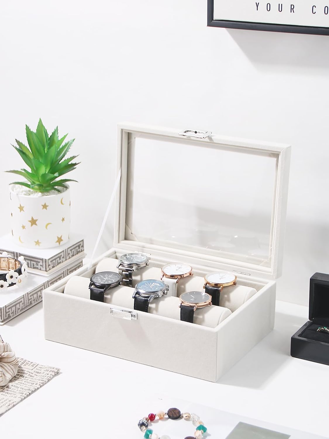 Caja organizadora joyas varillas para pulseras y relojes