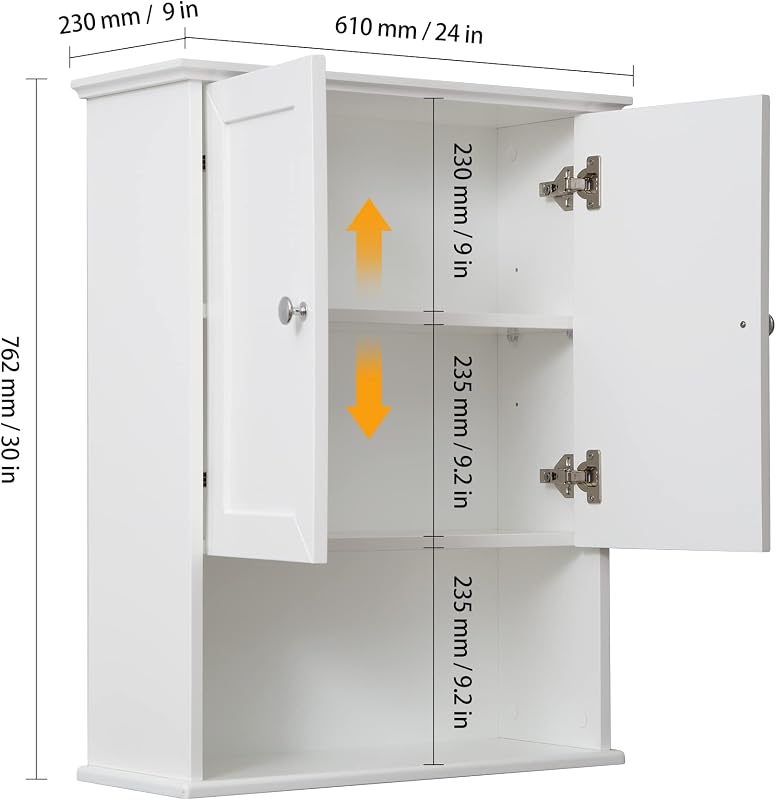 Gabinete baño sobre inodoro 24x30" madera 2 puertas