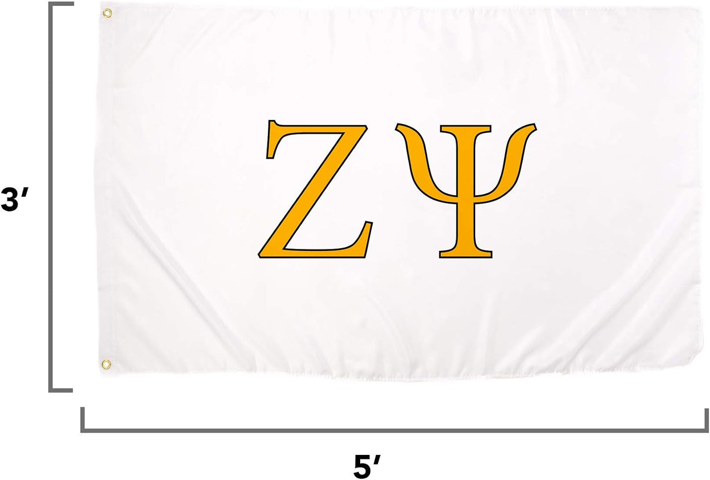 Letrero Zeta Psi 3x5ft decorativo