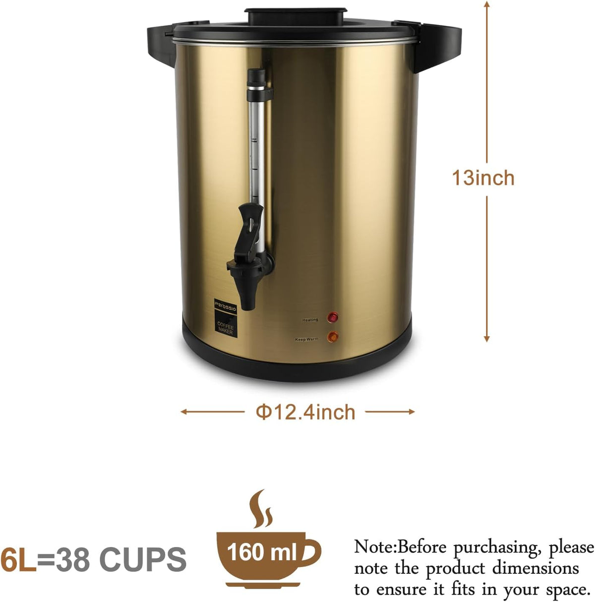 Cafetera 6L 38 Tazas con Tanque Doble Fritadora 20L 3500W