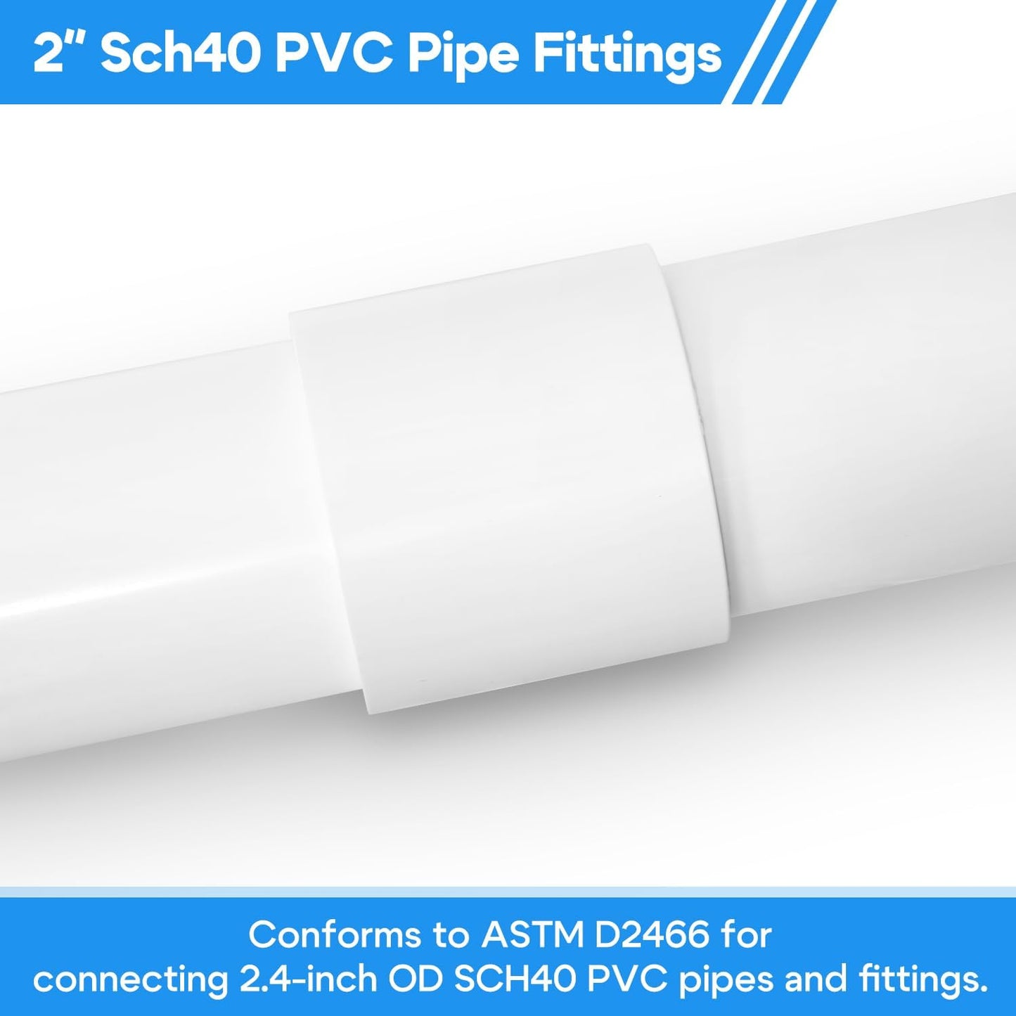 5 Pzas Adaptador PVC SCH40 2pulg Conexión Deslizante
