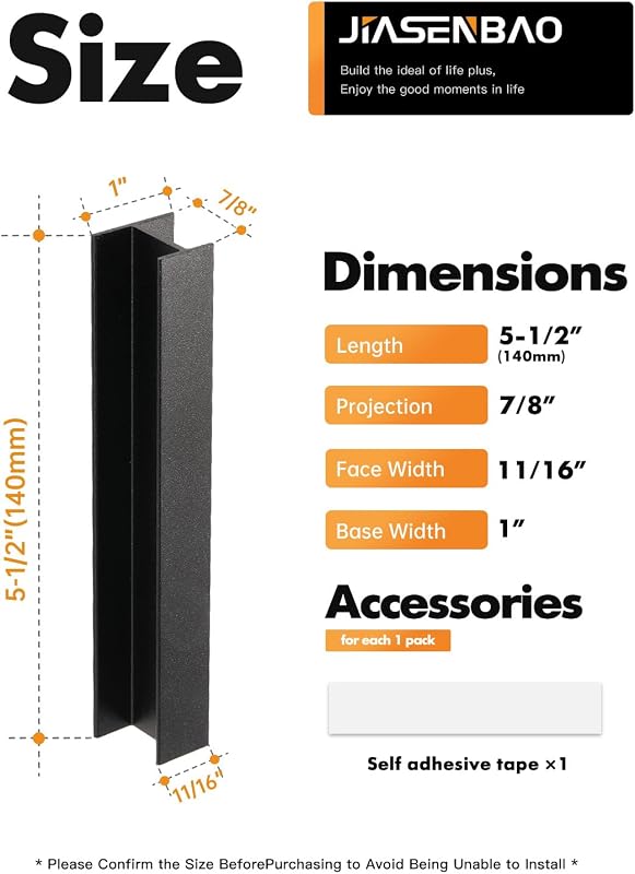 10 Tiradores Negro Autoadhesivo 5.5" Cajón Cocina