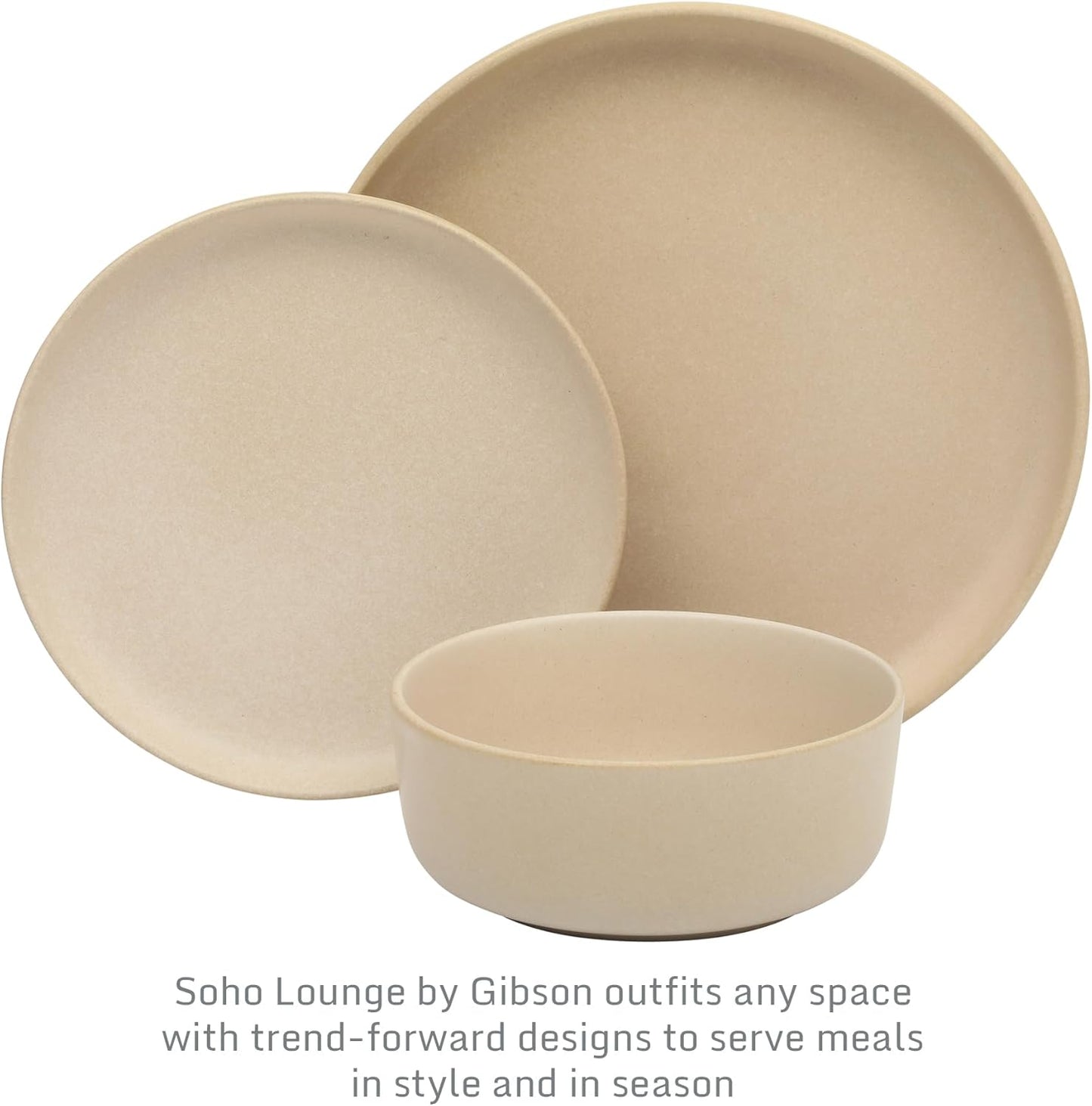 Set 12 Pzas Vajilla Cerámica Color Gris Pardo