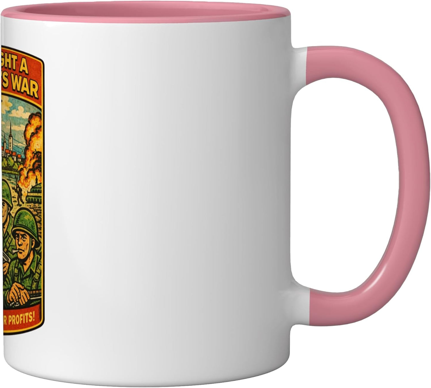 Taza Cerámica Rosa/Blanca