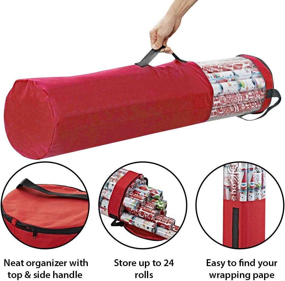 Bolsa almacenamiento papel regalo Navidad 40" poliéster