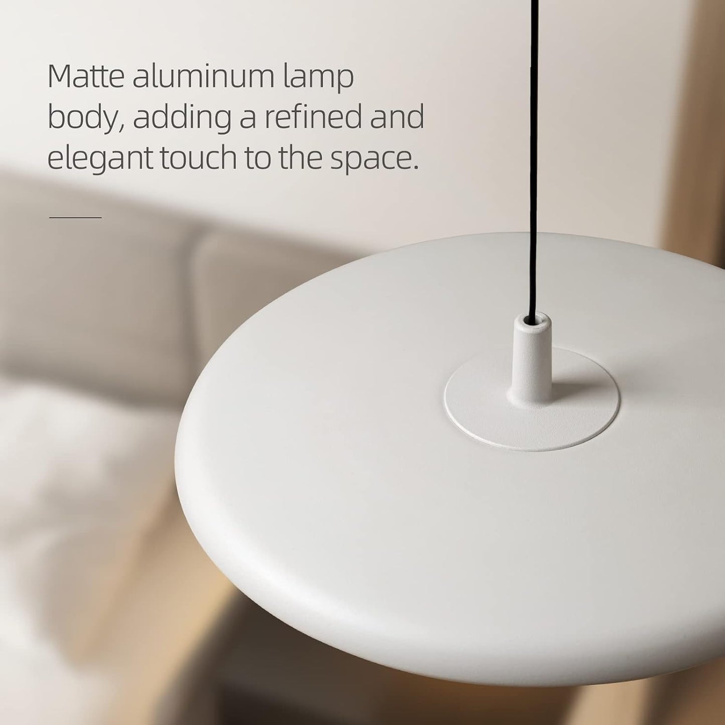 Lámpara colgante LED regulable aluminio blanco mate 18 W