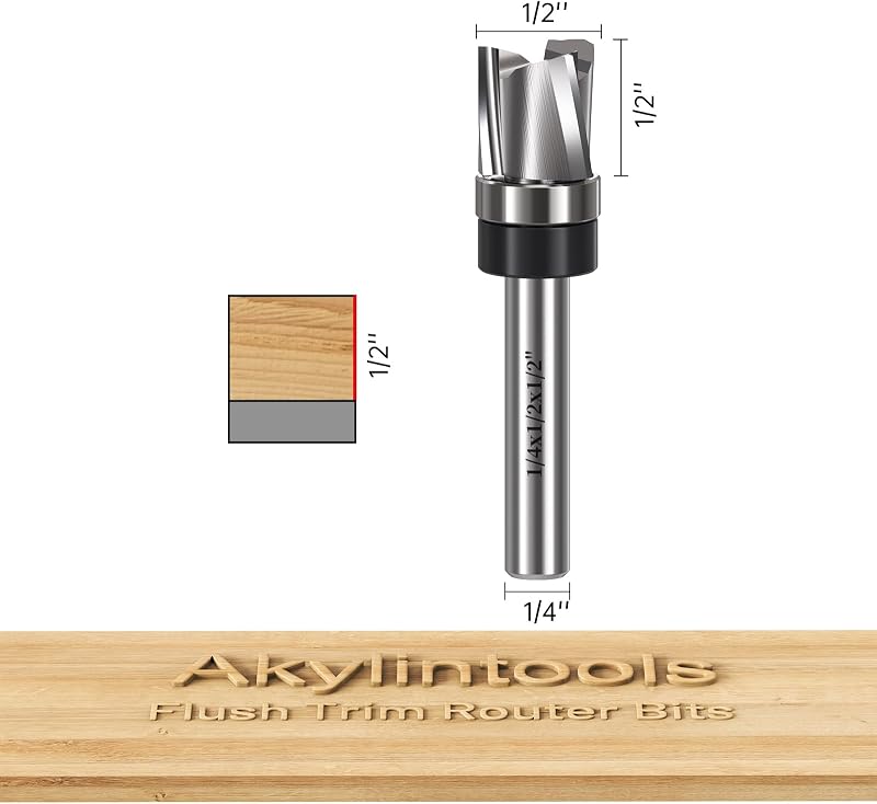Broca enrutador espiral 1/2" carburo corte plano 3 cuchillas