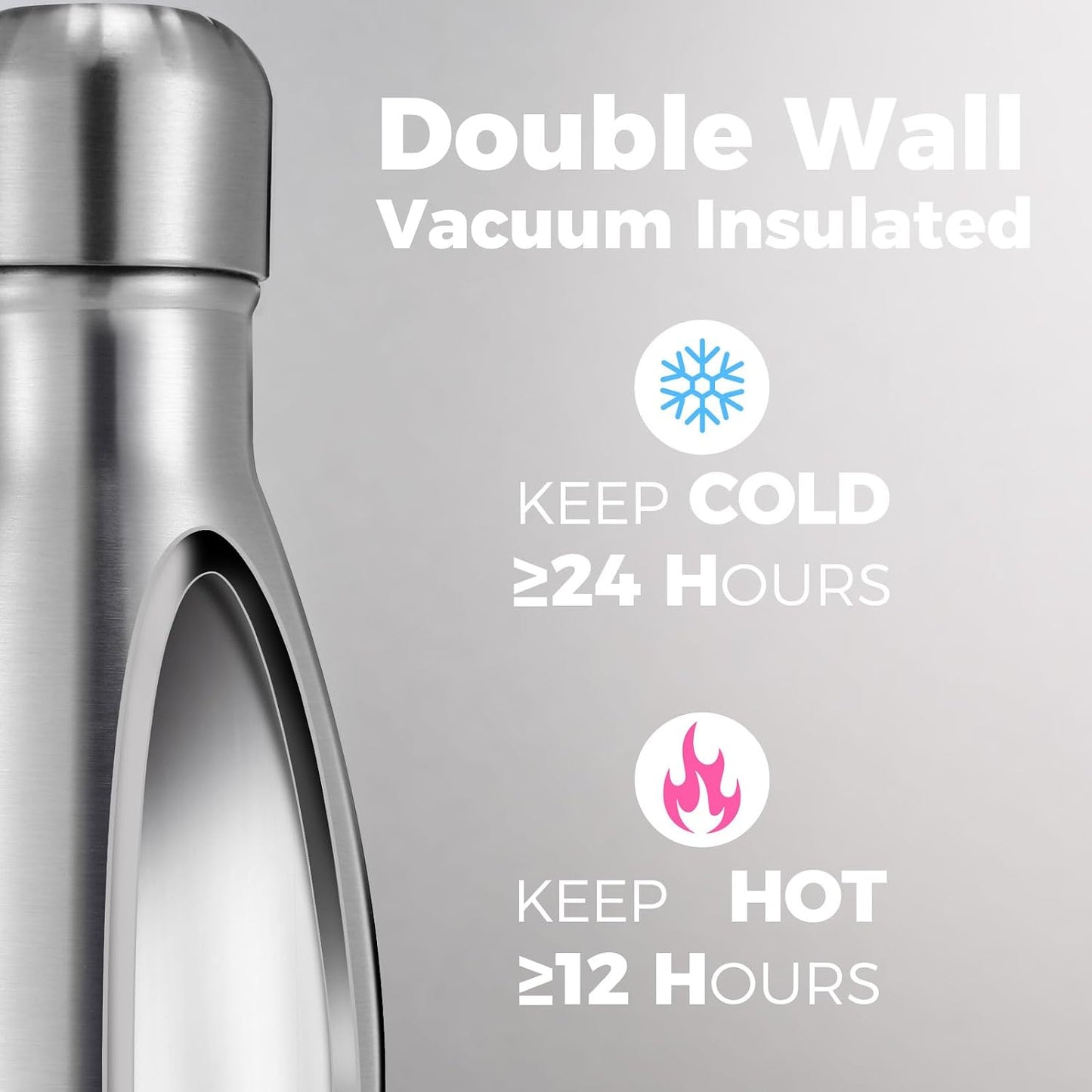 Botella agua aislada sin BPA para niños 17oz pack 4 plateado