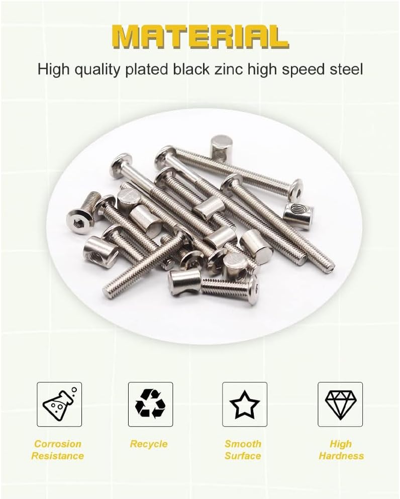 Set 160 Tornillos Repuesto para Cuna Bebé M6x40mm