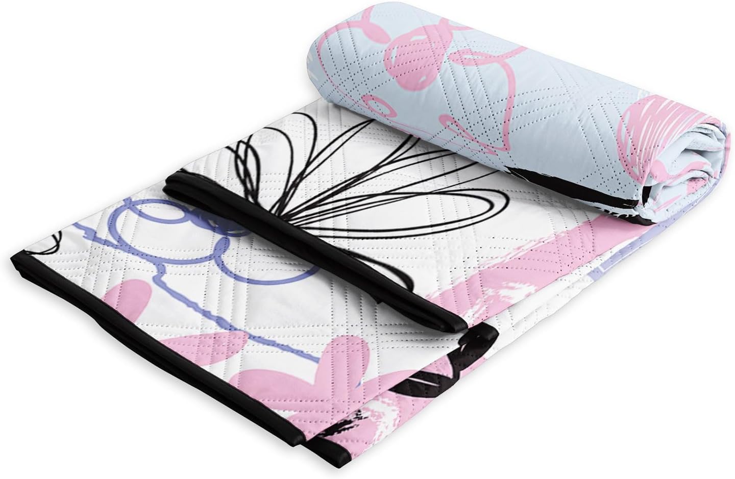 Manta picnic estampado grafiti rosa y morado impermeable