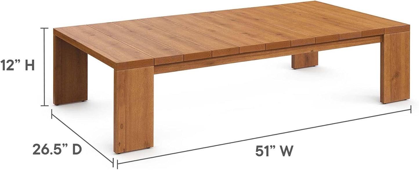 Mesa centro rectangular acacia exterior color natural