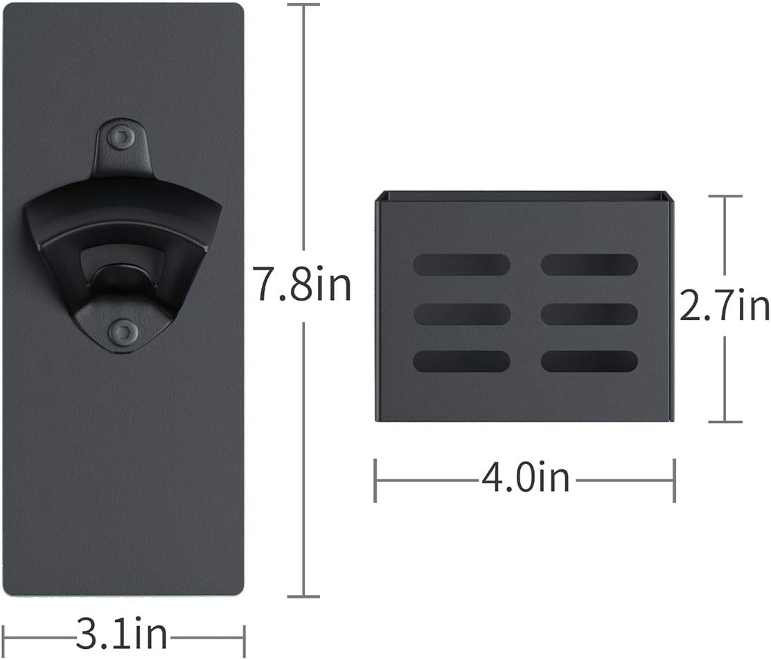 Abrebotellas magnético para pared extraíble negro