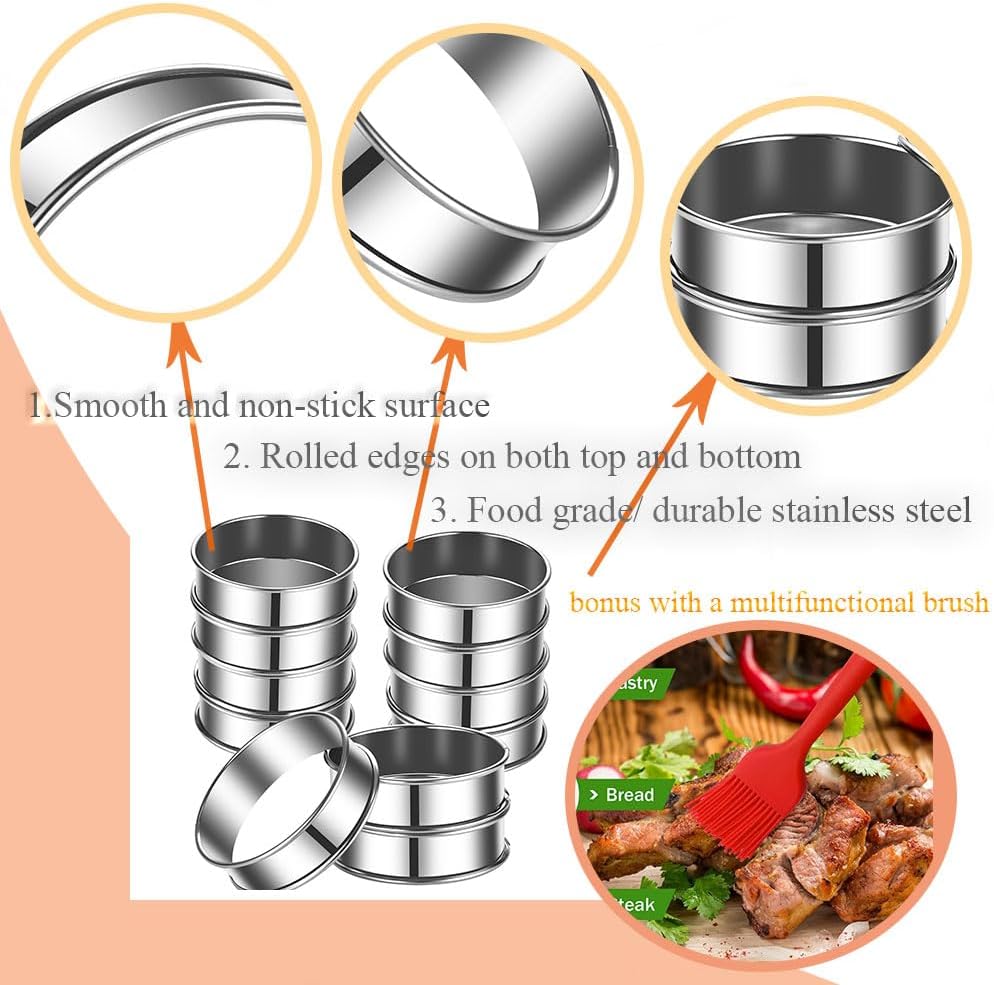 16 Pzas Anillos Muffin 4pulg Acero Inox Doble Borde